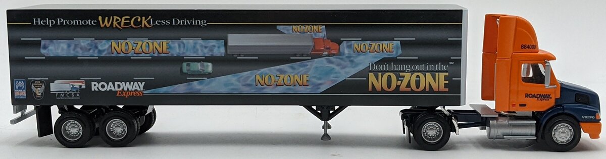 PEM M77502 1:64 Diecast Volvo 610 Semi Tractor W/No-Zone Trailer NIB