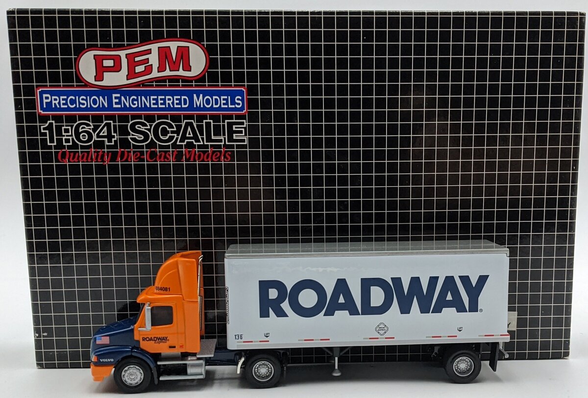 PEM M77111 1:64 Diecast Volvo 610 Semi Tractor W/Roadway Trailer NIB