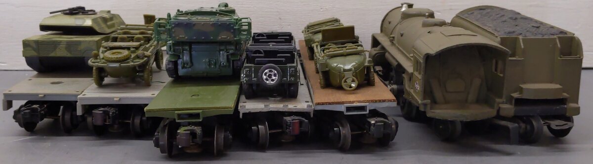 Lionel & Others O Gauge Assorted Custom Military Locomotive & Freight Cars [7]