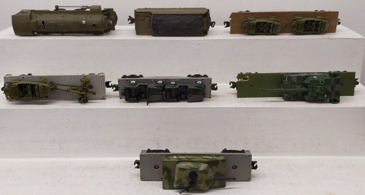 Lionel & Others O Gauge Assorted Custom Military Locomotive & Freight Cars [7]