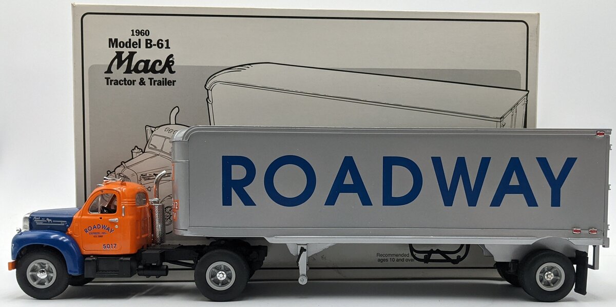 First Gear 10-1211 1:34 Diecast Roadway 1960 Model B-61 Mack Tractor & Trailer NIB
