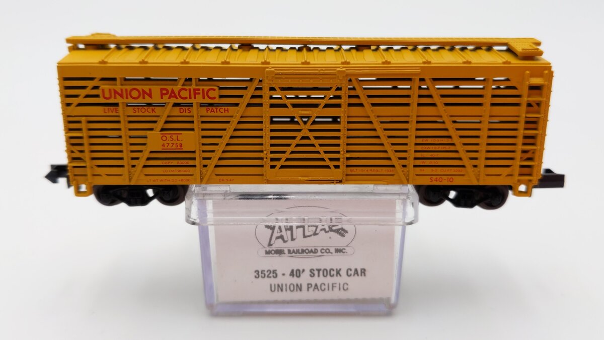 Atlas 3525 N Scale Union Pacific 40' Stock Car #47758 LN/Box