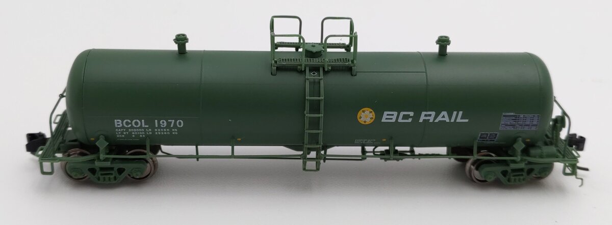 Rapido Trains 535012-4 N Scale BC Rail PRCOR GP20 Tank Car #1970 LN/Box