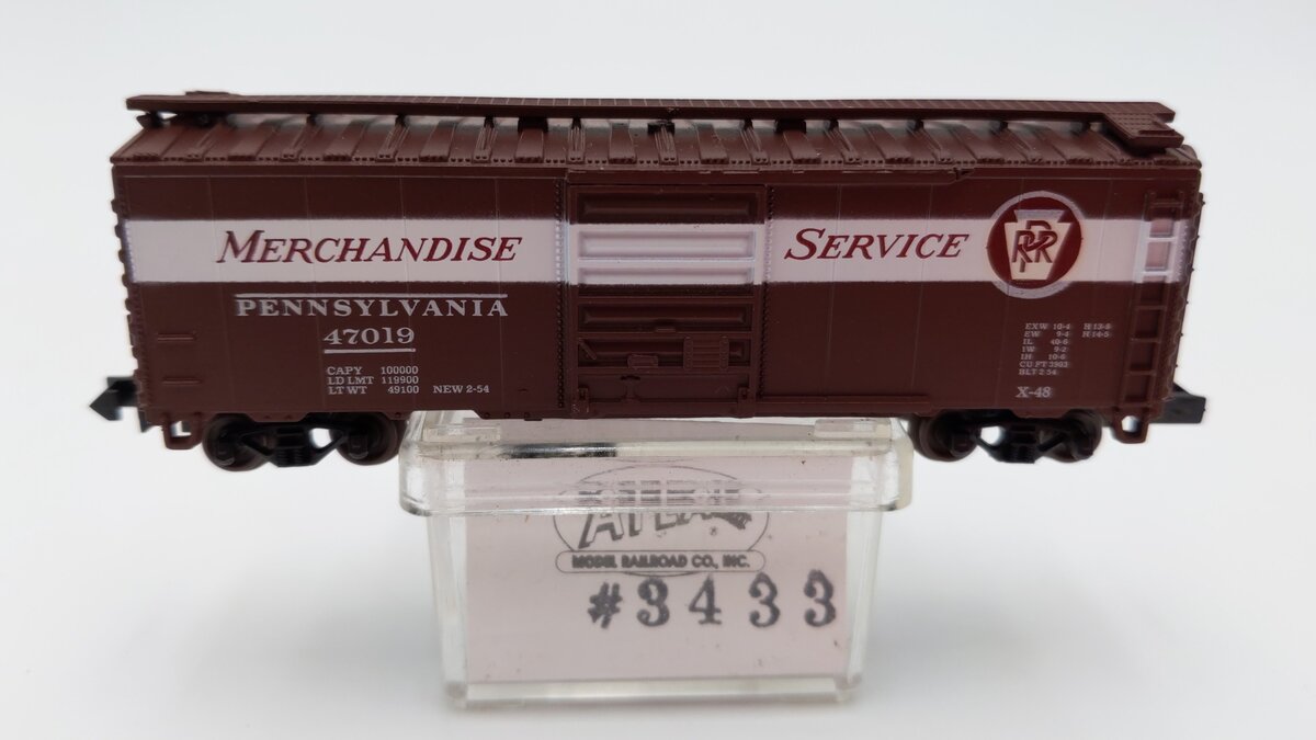 Atlas 3433 N Scale Pennsylvania 40' PS-1 Boxcar #47019 LN/Box