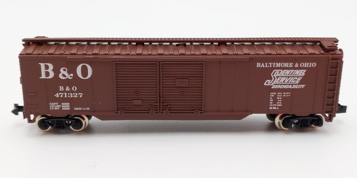 Atlas 3626 N Scale Baltimore & Ohio 50' Double Door Boxcar #471327 LN/Box
