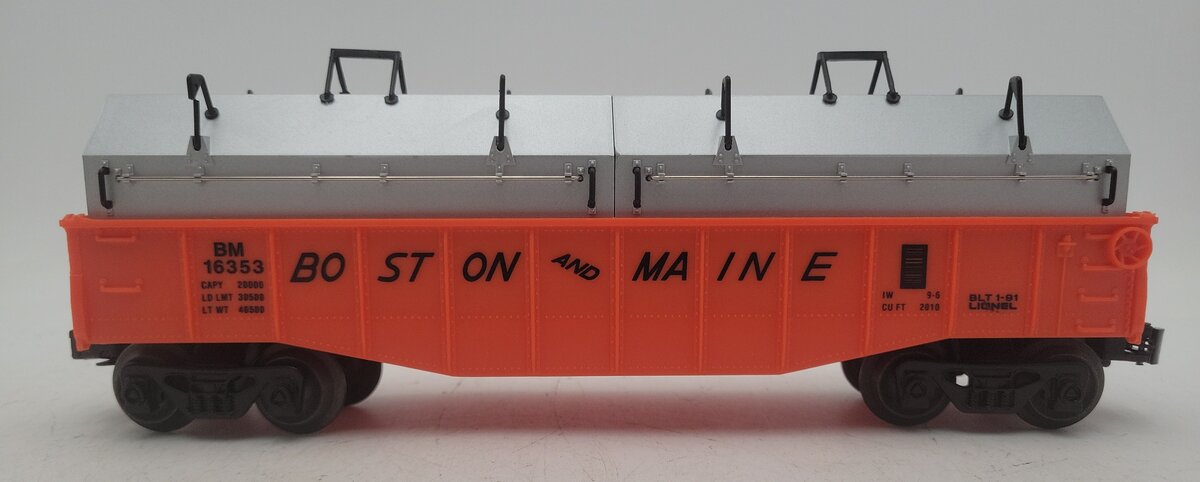 Lionel 6-16353 O Gauge Boston & Maine Gondola w/Coil Covers EX/Box
