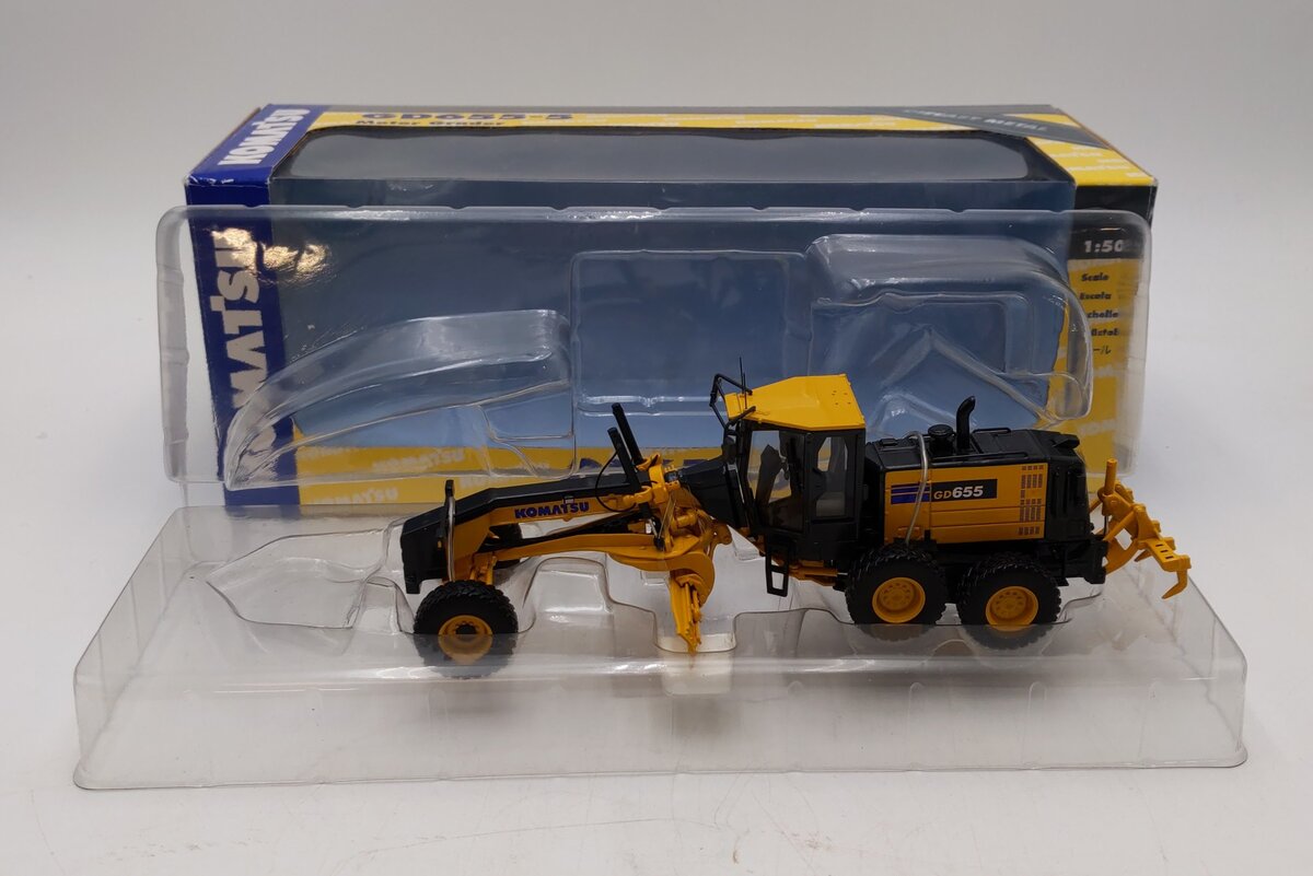 Komatsu 1:50 Scale Diecast Construction Machinery Miniature GD655-6 Motor Grader NIB