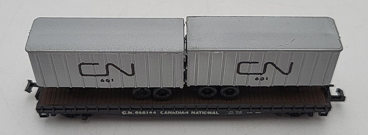 Aurora 4844 N Scale Canadian National Piggy Back Car EX/Box