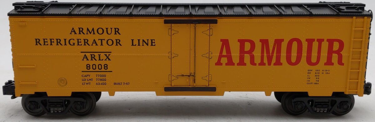 MTH 30-7818 O Gauge Armour Refrigerator Line Reefer Car #8008 EX/Box