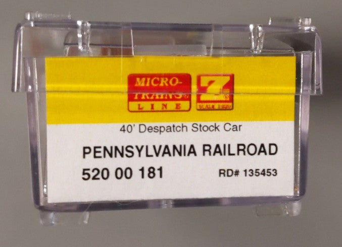 Micro-Trains 52000181 Z Pennsylvania 40' Single-Door Despatch Stock Car #135453 LN/Box