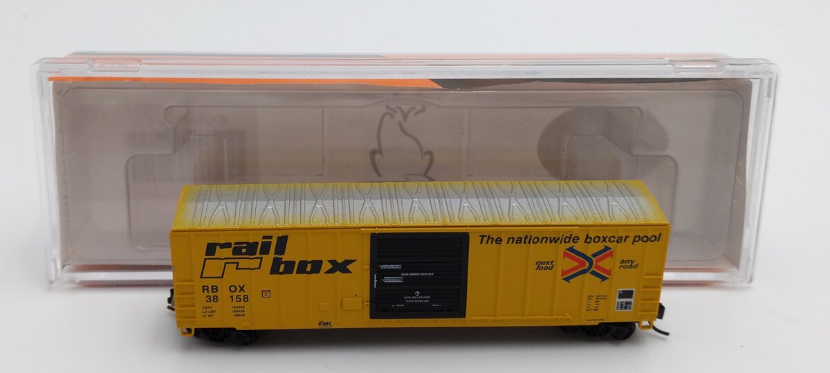 Fox Valley Models 8011-4 N Scale Railbox FMC 5347 Single Door Boxcar #38158 LN/Box