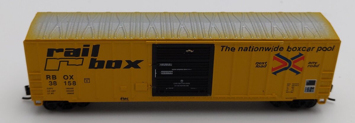 Fox Valley Models 8011-4 N Scale Railbox FMC 5347 Single Door Boxcar #38158 LN/Box