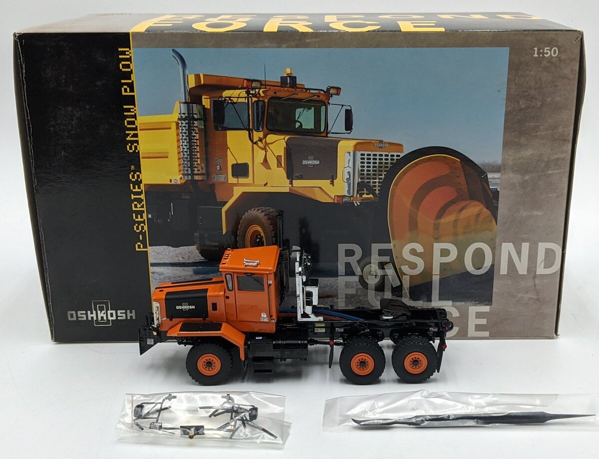Sword Models SW3005-O 1:50 Diecast Orange P-Series 3-Axle 4x4 Snow Plow VG/Box