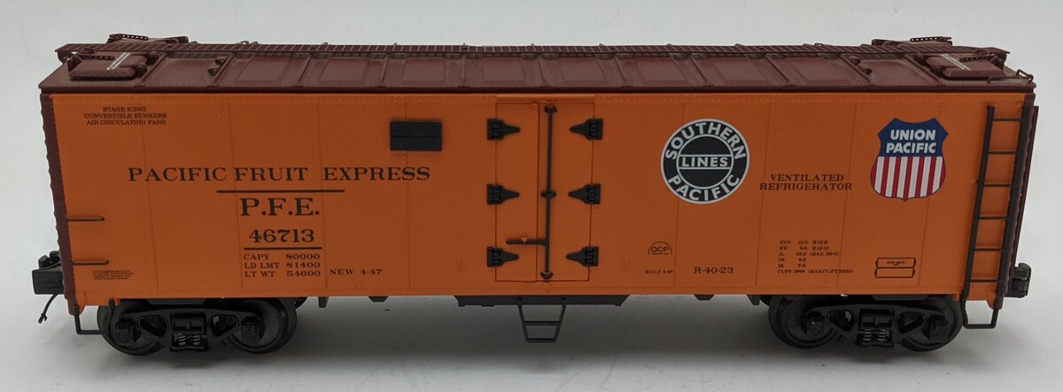 MTH 20-94227 O Gauge Pacific Fruit Express 40' Steel Sided Reefer Car #46713 VG