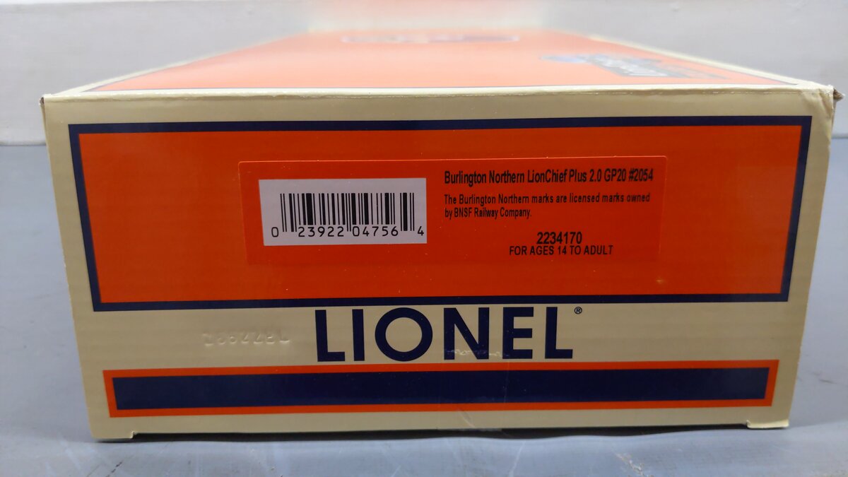Lionel 2234170 O Burlington Northern LionChief Plus 2.0 Diesel Locomotive #2054 EX/Box