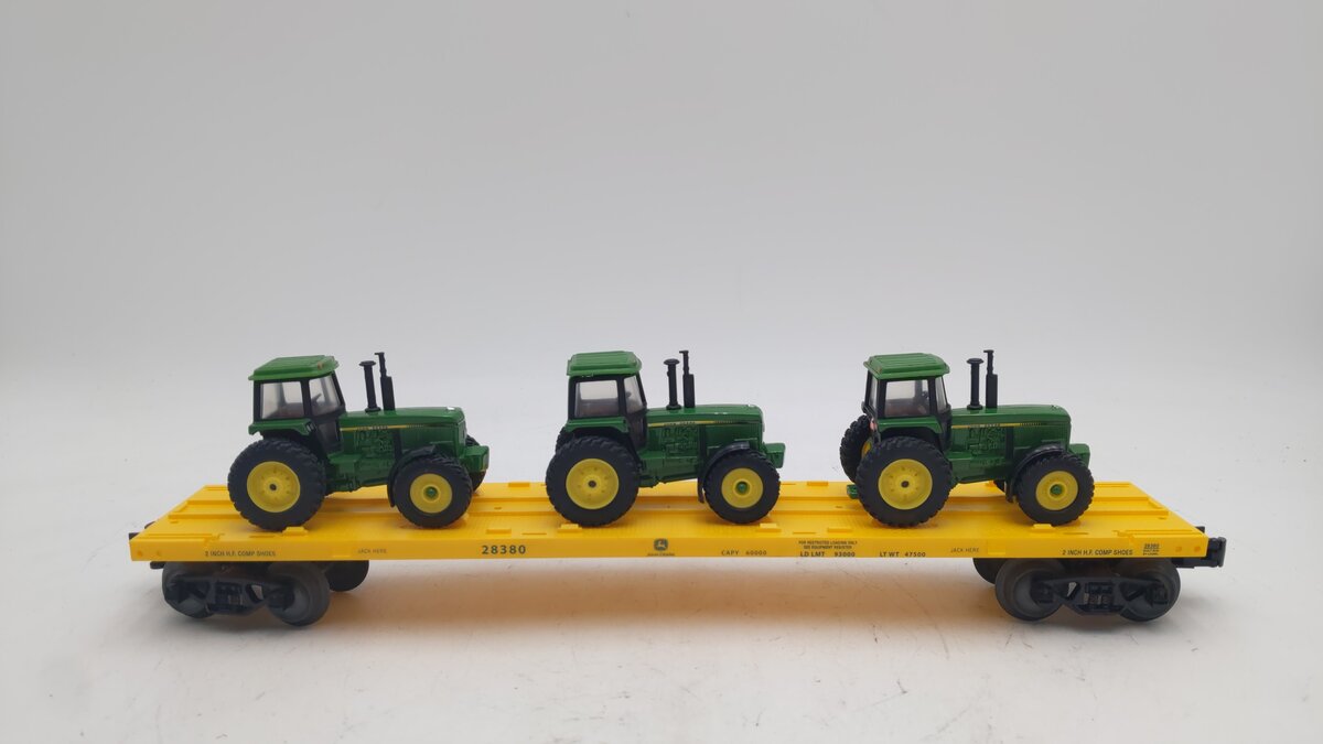 Lionel 2028380 John Deere Flatcar with Tractors EX/Box