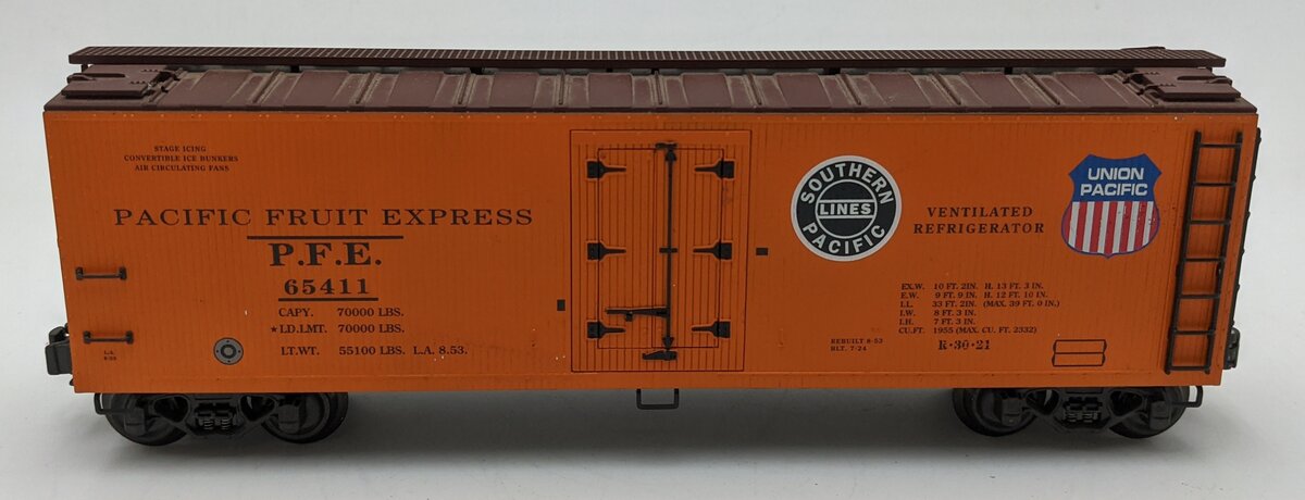K-Line K762-2115 O Gauge PFE Woodside Reefer Car #65411 EX