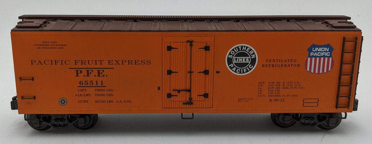 K-Line K762-2117 O Gauge Pacific Fruit Express Reefer Car #65511 EX