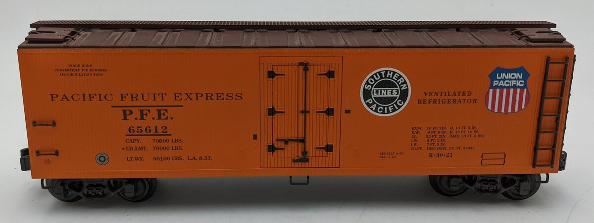 K-Line K762-2118 O Gauge Pacific Fruit Express Woodside Reefer Car #65612 EX