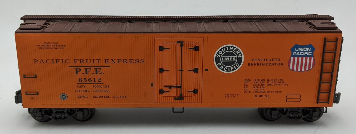 K-Line K762-2118 O Gauge Pacific Fruit Express Woodside Reefer Car #65612 EX