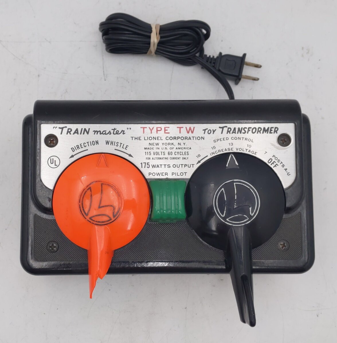 Lionel TW Vintage 175 Watt O Gauge Toy Trainmaster Transformer