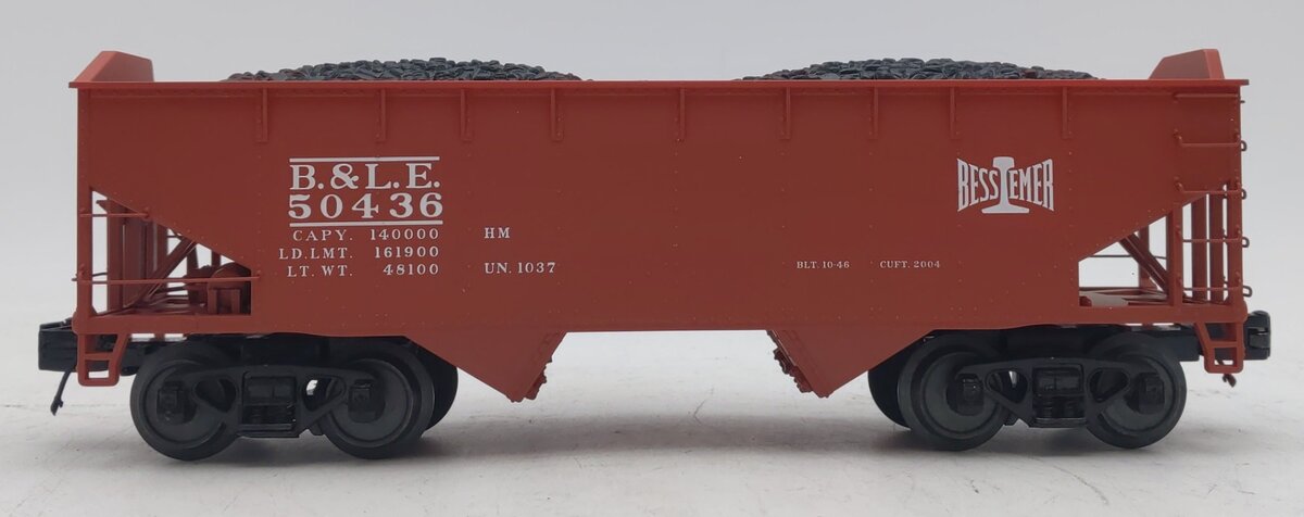 MTH 20-97817 O Bessemer & Lake Erie 2-Bay Offset-Side Steel Hopper 3-Rail #50436 NIB