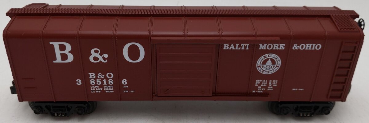 MTH 30-7429 O Gauge Baltimore & Ohio Rounded Roof Boxcar #385186 EX