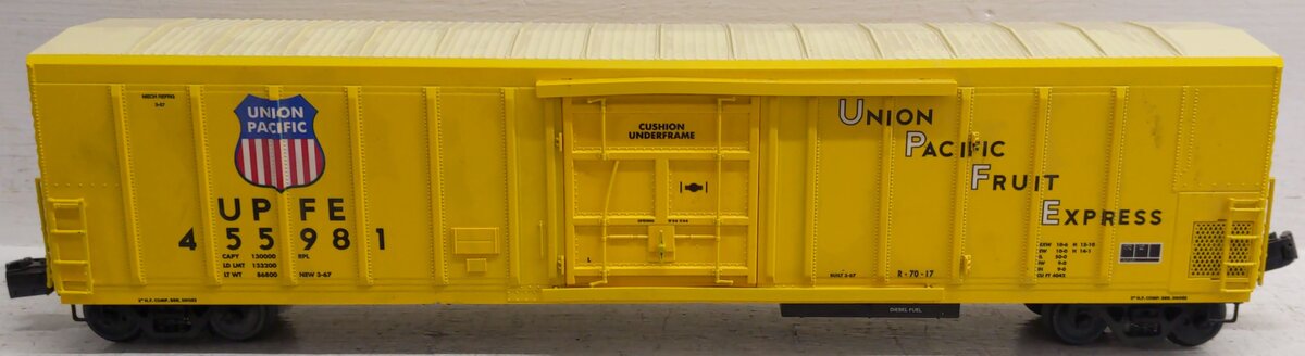 Lionel 2026530 O Gauge Union Pacific Smoking 57' Mechanical Reefer #455981 EX