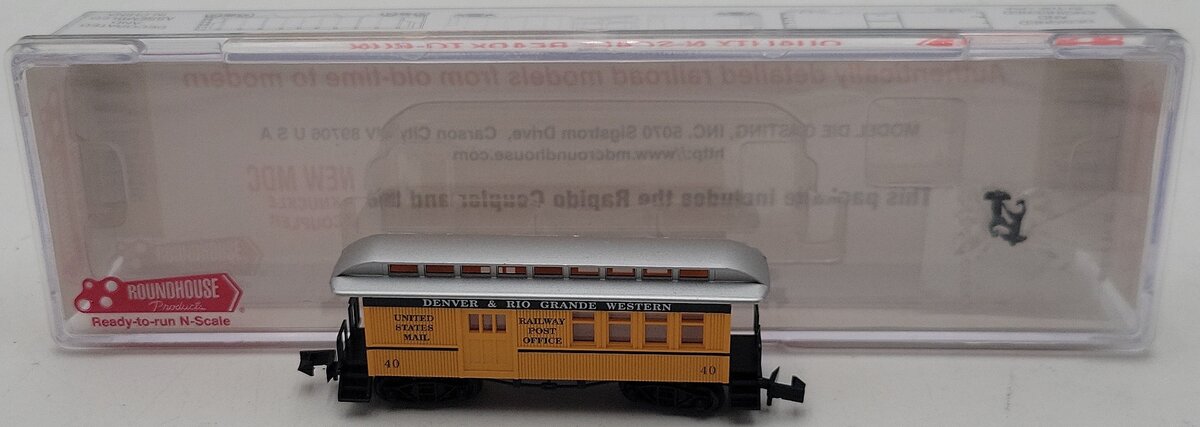 Roundhouse 85204 N Scale D&RGW 34' Combine Car NIB