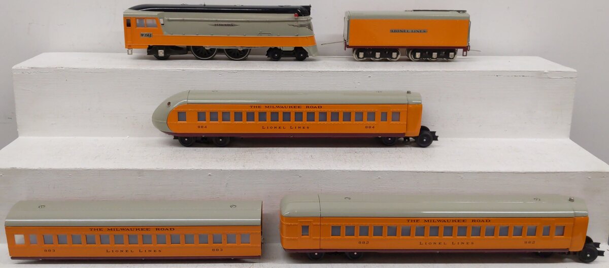 MTH 10-3010-0 Milwaukee Road Tinplate Hiawatha O Gauge Steam Passenger Train Set EX