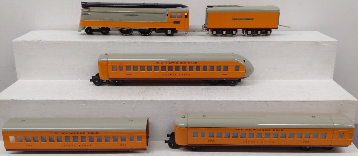 MTH 10-3010-0 Milwaukee Road Tinplate Hiawatha O Gauge Steam Passenger Train Set EX