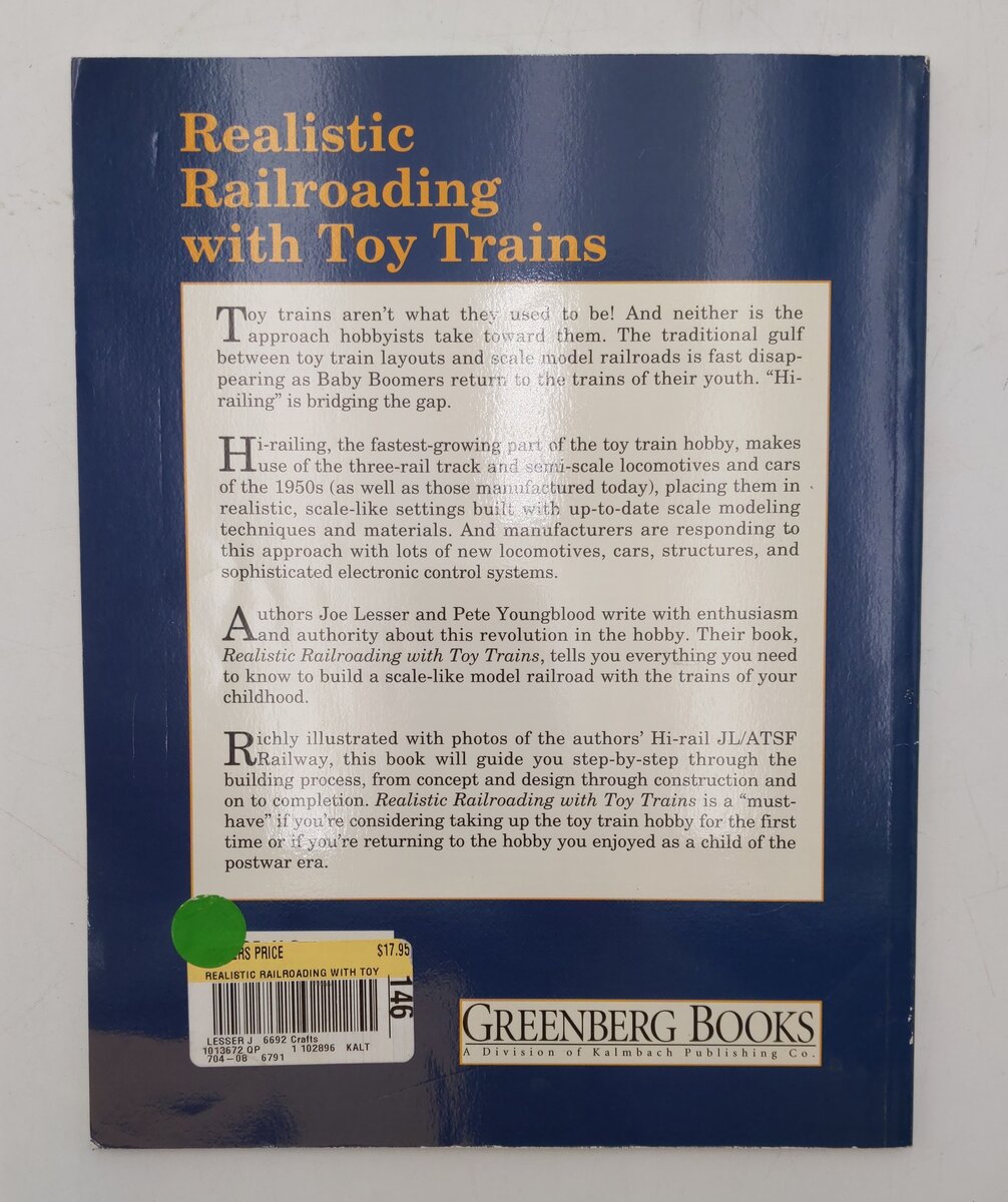 Realistic Railroading With Toy Trains Paperback Book By Joe Lesser EX