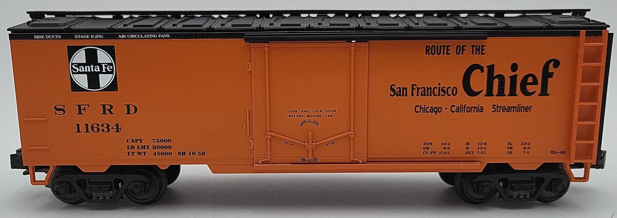 MTH 20-94018 O Gauge Santa Fe AT&SF Reefer Car #11634 EX