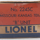 Lionel 2245C Vintage O Texas Special F-3B Non-Powered Diesel Loco (Box Only)/Box