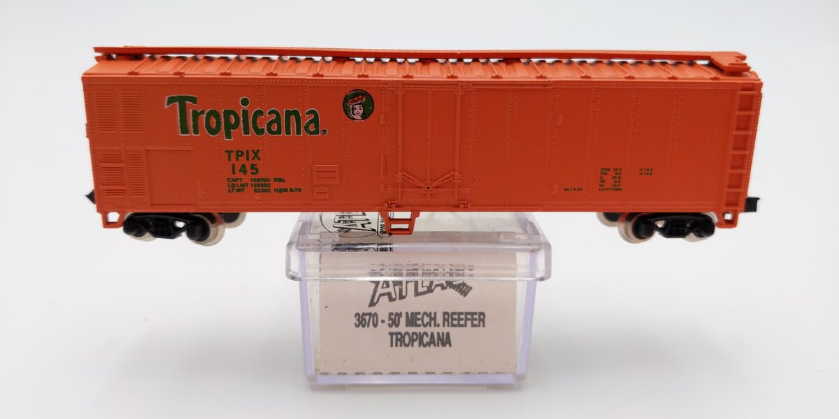 Atlas 3670 N Scale Tropicana 50' Mechanical Reefer #145 LN/Box