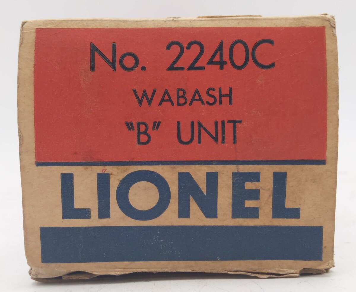 Lionel 2240C Vintage O Wabash "B" Unit Diesel Locomotive - Box Only/Box
