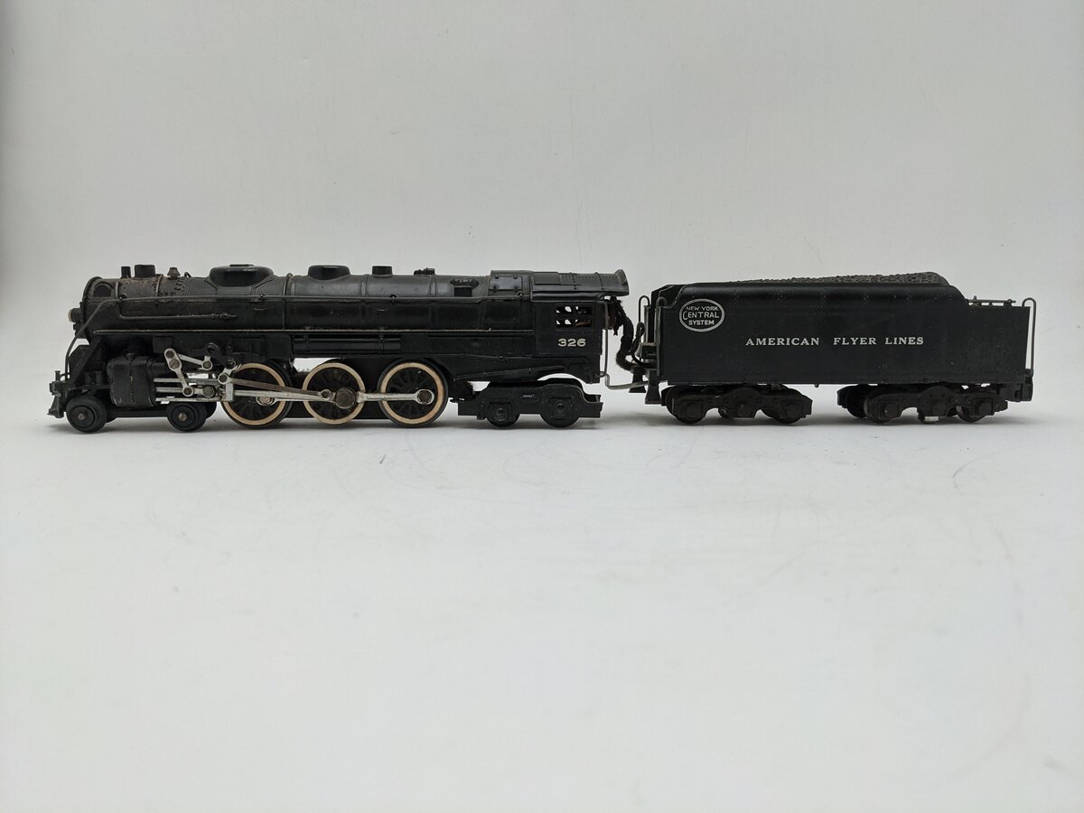 American Flyer 326 Vintage S NYC 4-6-4 Diecast Steam Locomotive & Tender VG
