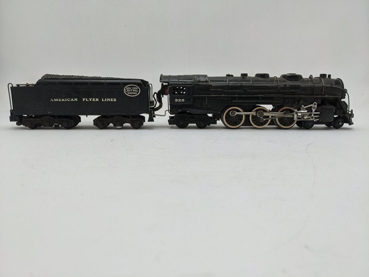 American Flyer 326 Vintage S NYC 4-6-4 Diecast Steam Locomotive & Tender VG