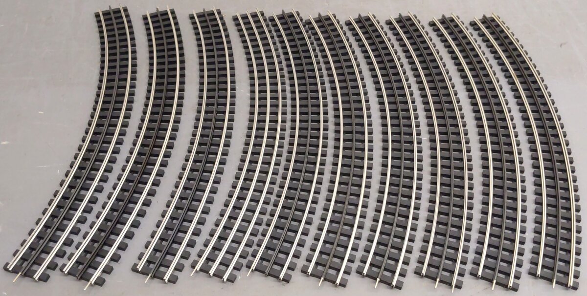 Gargraves 54-101S O 3Rail Phantom Tinplate 54" Curve Plastic Sectional Track(10) EX