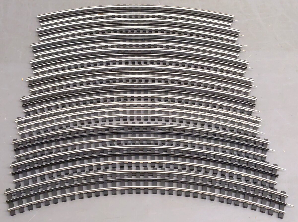 Gargraves 54-101S O 3Rail Phantom Tinplate 54" Curve Plastic Sectional Track(10) EX