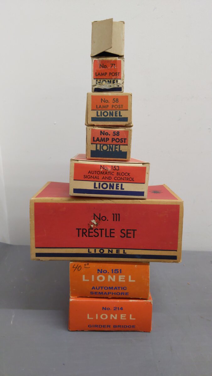 Lionel Vintage O Accessories 151, 214, 58, 58, 111, 71, 71, 153, 395, 394 [10] VG/Box