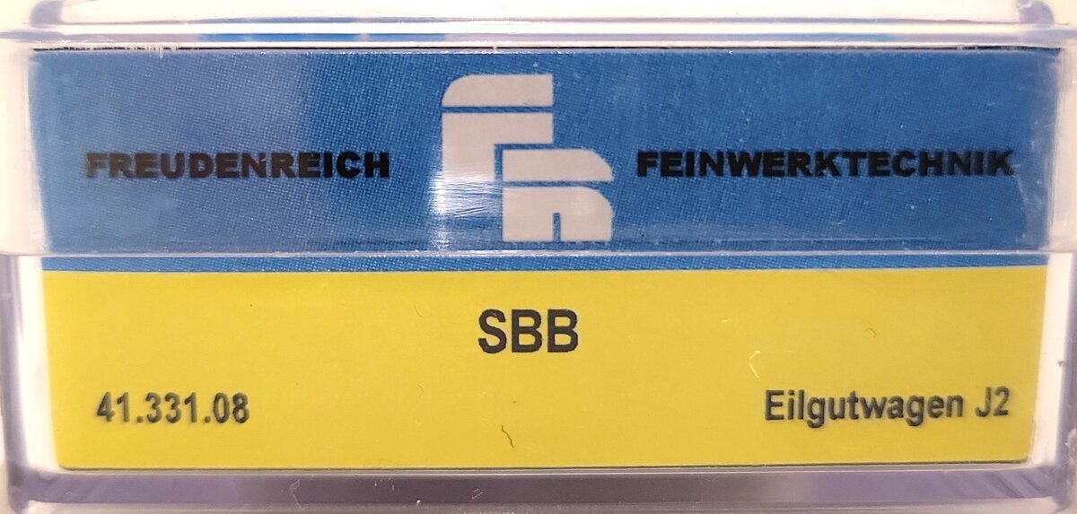 Freudenreich 41.331.08 Z Scale SBB Eilgutwagen J2 LN/Box