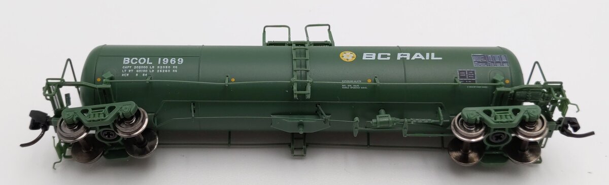 Rapido Trains 535012-3 N Scale BC Rail Company Tank Car #1969 LN/Box