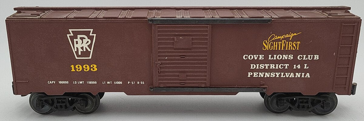 KMT O Gauge PRR Cove Lions Club Campaign Sight First Boxcar #1993 VG