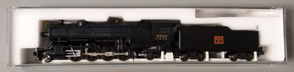Kato 126-0211 N Scale CB&Q 2-8-2 Heavy Mikado Steam Locomotive & Tender #5510 LN/Box