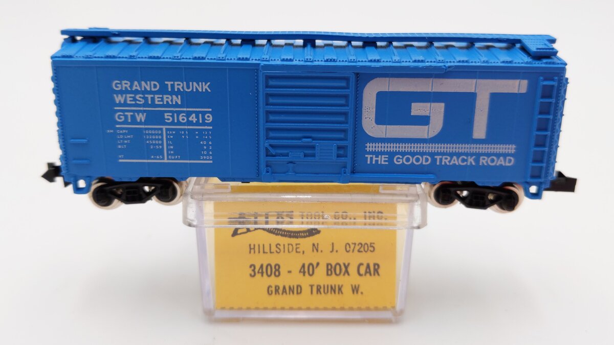 Atlas 3408 N Scale Grand Trunk Western 40' Boxcar #516419 LN/Box