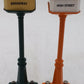 MTH Orange and Green Corner Main Street Lamp Posts [2] EX