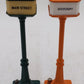 MTH Orange and Green Corner Main Street Lamp Posts [2] EX