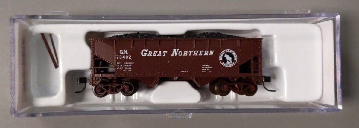 Atlas 40844 N Scale Great Northern 2-Bay Off Side Hopper #73482