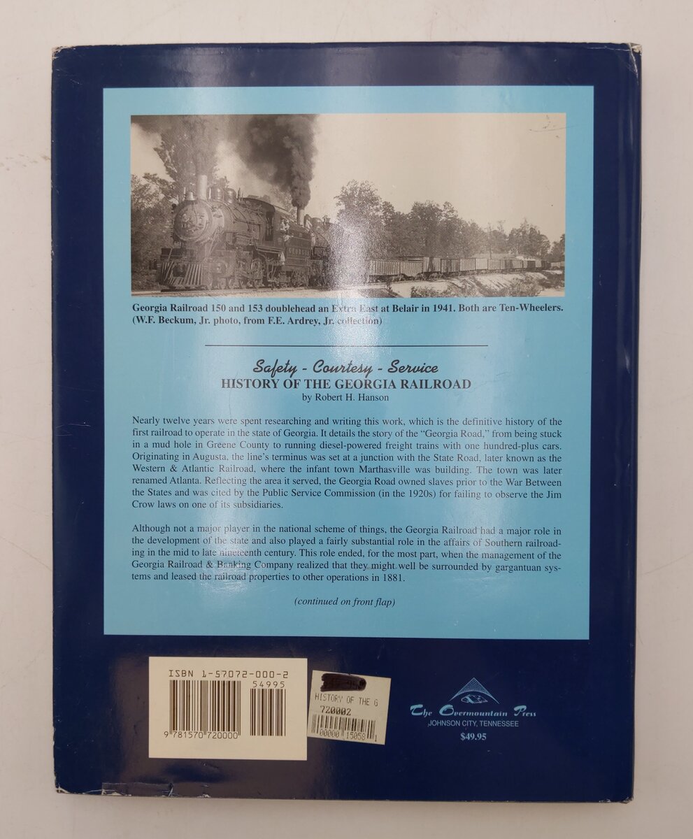 History of the Georgia Railroad Hardcover Book By Robert H. Hanson VG